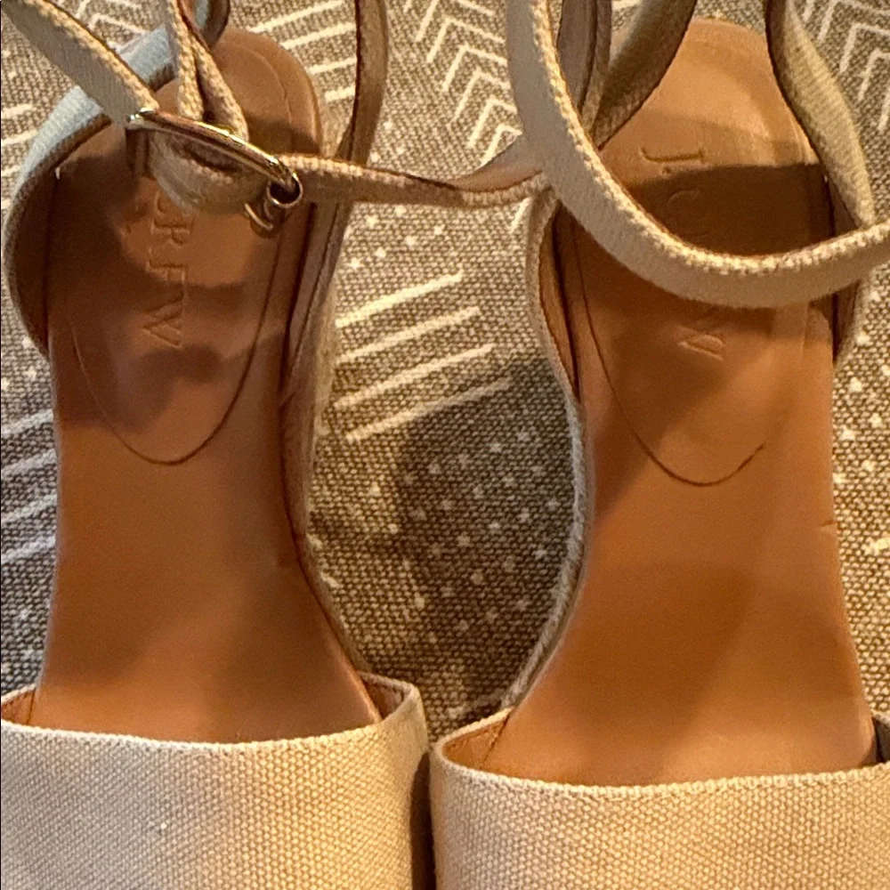 J. Crew Tan Women's Wedges Size 5 1/2 - Picture 2 of 5